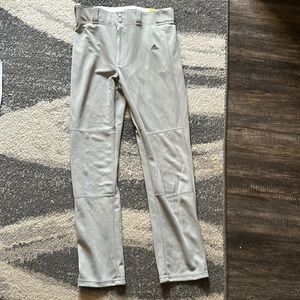 Brand new. Adidas baseball, grey pants.